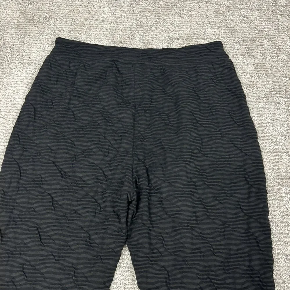 Cynthia Ashby Pants Womens Small Lagenlook Textured Cotton Stretch Black Lounge